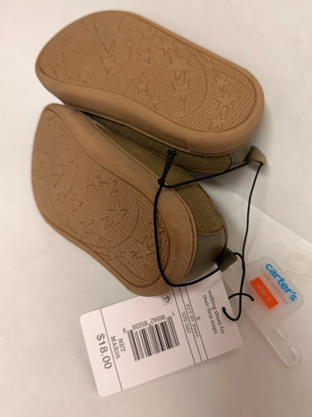 Carter's Olive Green Kids Sneakers with White Laces